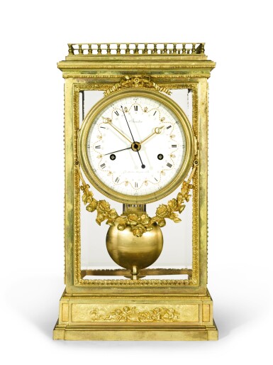 View full screen - View 1 of Lot 134. An Empire gilt-bronze 'pendule à cage', Jean-Simon Bourdier, Paris, circa 1805.