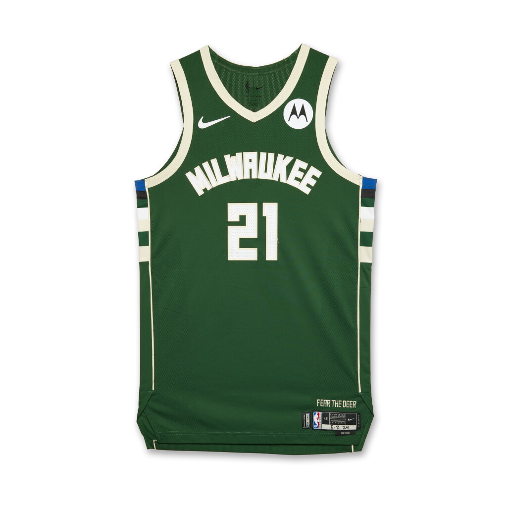 View full screen - View 1 of Lot 105. Patrick Beverley Milwaukee Bucks 2023-2024 NBA Eastern Conference Round 1 Game Worn Icon Edition Jersey | Game 6 .