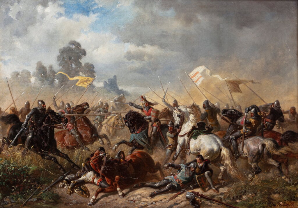 View full screen - View 1 of Lot 141. Battle between Gérard, Seigneur of Hunolstein, and his cousin Dietrich de Daun in 1360.