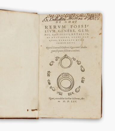 View full screen - View 1 of Lot 109. Gesner, Conrad | The first significantly illustrated work on fossils.