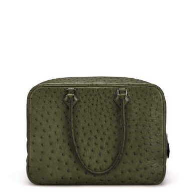 View full screen - View 1 of Lot 64. Vert Olive Plume 32cm in Ostrich Leather, 2002.