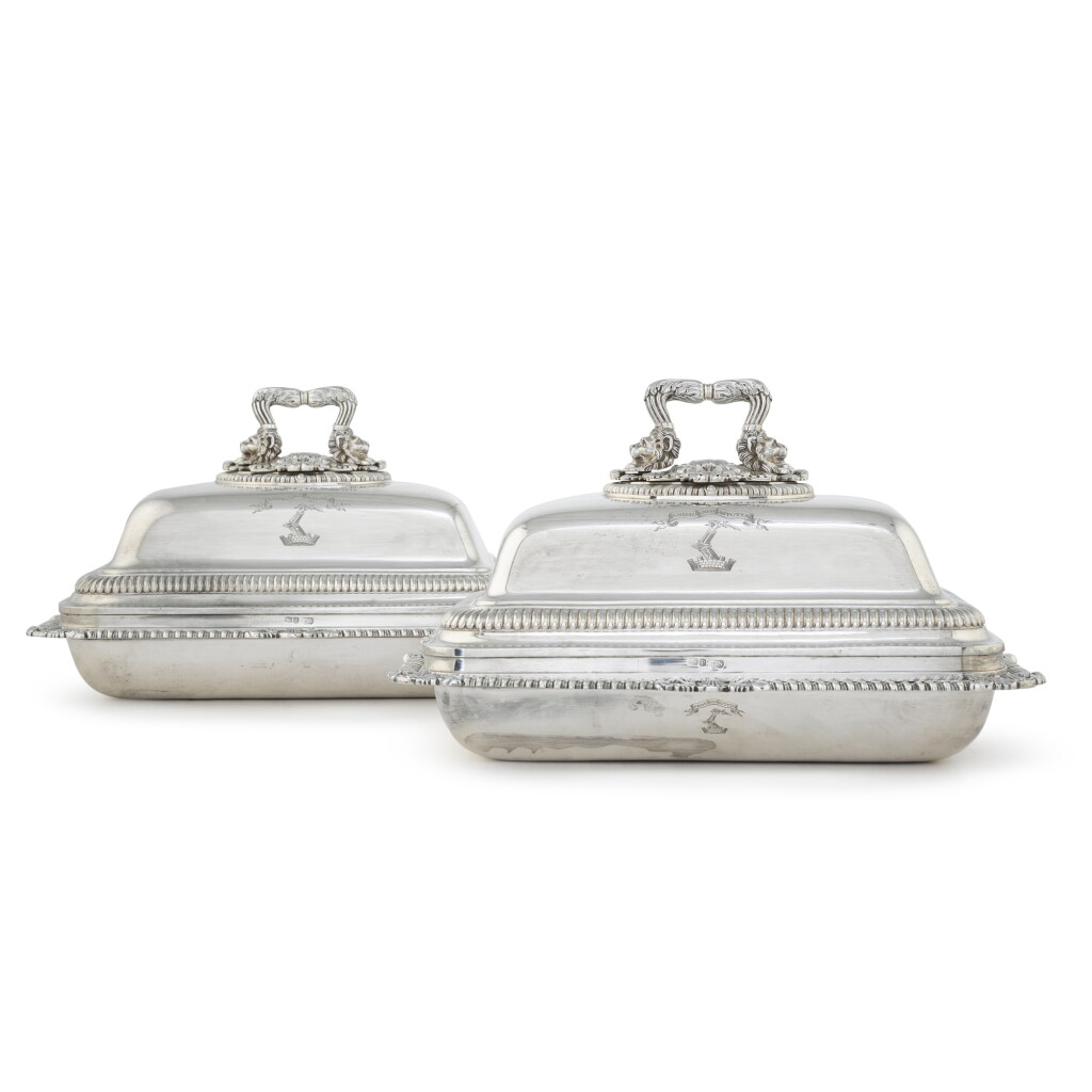 View full screen - View 1 of Lot 47. A pair of George III silver entrée dishes, Paul Storr, London, 1810.