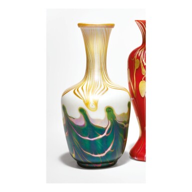 View full screen - View 1 of Lot 52. STEUBEN GLASS WORKS | DECORATED VASE.