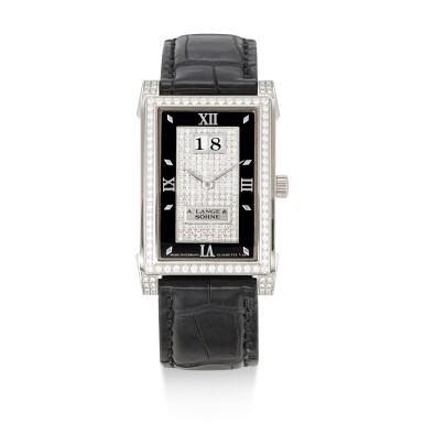 View full screen - View 1 of Lot 65. A. LANGE & SÖHNE | CABARET, REFERENCE 808.033, A WHITE GOLD AND DIAMOND-SET WRISTWATCH WITH DATE, CIRCA 2008.