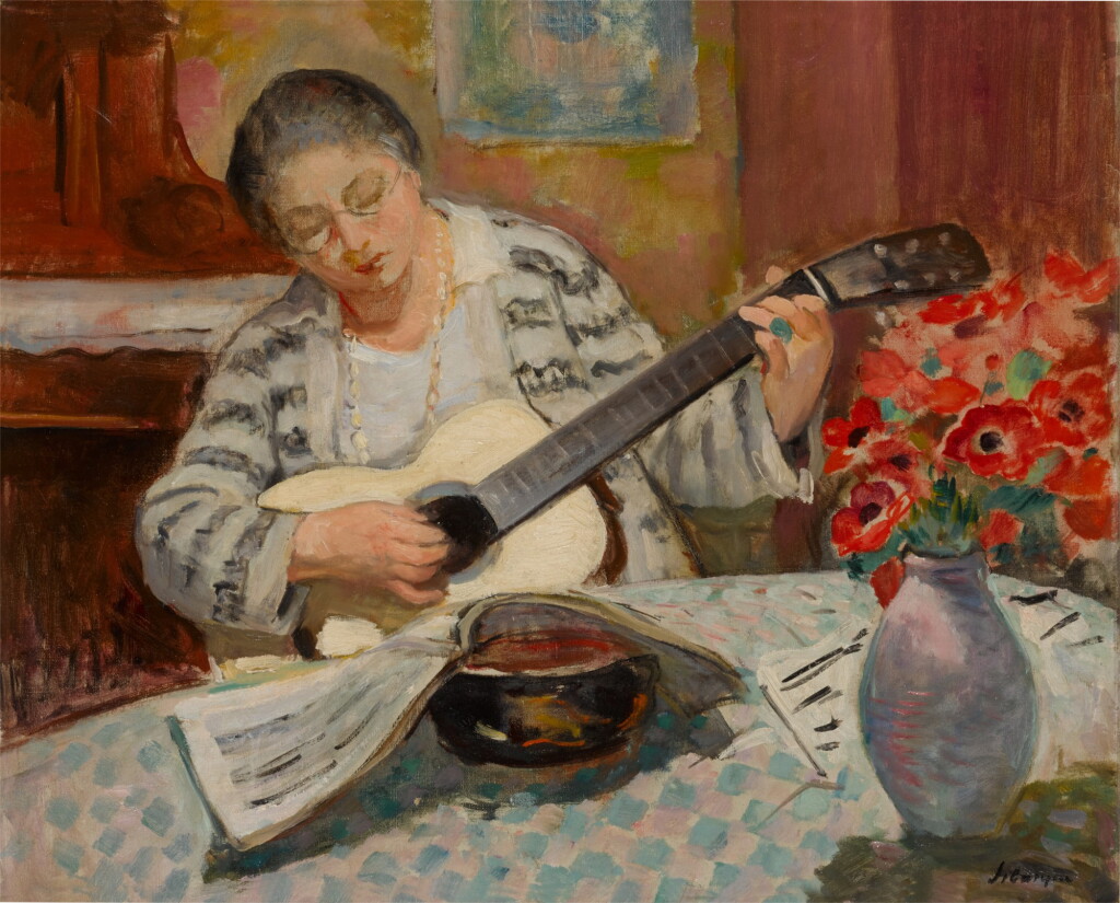 View full screen - View 1 of Lot 356. Madame Lebasque à la guitare.