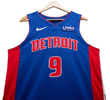 View full screen - View 1 of Lot 107. Ausar Thompson Detroit Pistons 2023-2024 Game Worn Icon Edition Jersey .