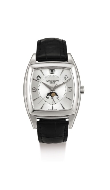 View full screen - View 1 of Lot 41. PATEK PHILIPPE | GONDOLO CALENDARIO, REFERENCE 5135, A WHITE GOLD ANNUAL CALENDAR WRISTWATCH WITH MOON PHASES AND 24 HOURS INDICATION, CIRCA 2008.