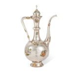A Rare American Silver and Enamel Oriental Style Coffee Pot, Gorham Mfg. Co, Providence R.I., 1897, the enamels Japanese