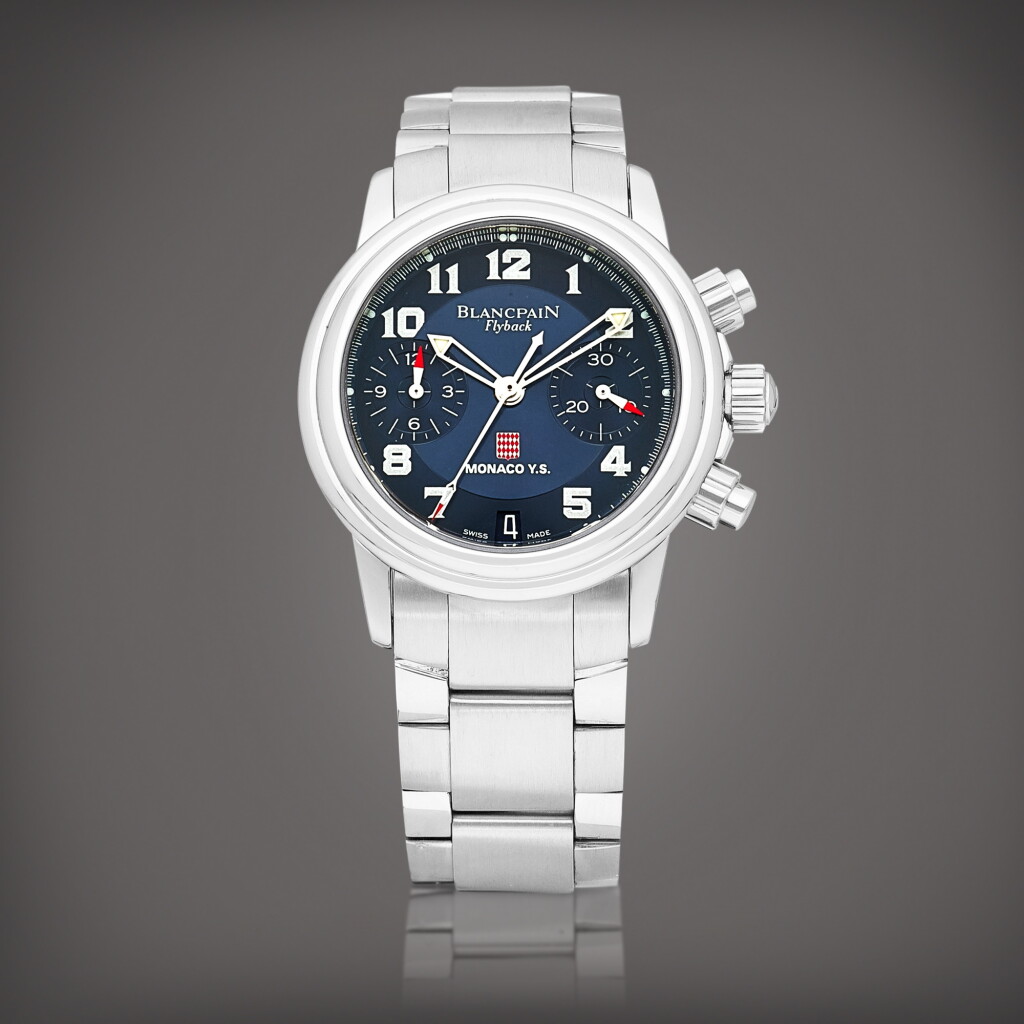 View full screen - View 1 of Lot 8753. Flyback Monaco, Reference 2382F-1140M-71 | A limited edition stainless steel flyback chronograph bracelet watch with date, Circa 2000 | 寶珀 | Flyback Monaco 型號2382F-1140M-71 | 限量版精鋼飛返計時鏈帶腕錶,備日期顯示,約2000年製.