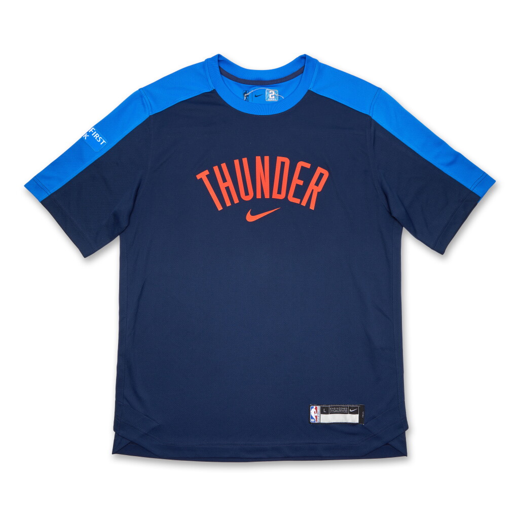 View full screen - View 1 of Lot 46. Shai Gilgeous-Alexander Oklahoma City Thunder 2025 NBA Finals Game Worn Warmup Top | Game 2 | ‘Championship Run’ | 2025 NBA MVP | 2025 NBA Scoring Champion | 2025 NBA Finals MVP | 1st Team All-NBA .
