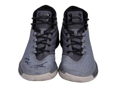 View full screen - View 1 of Lot 89. 2016-17 Steph Curry Game Used & Signed Under Armour Sneakers Photo Matched To 11/9/2016 (MeiGray & Fanatics).