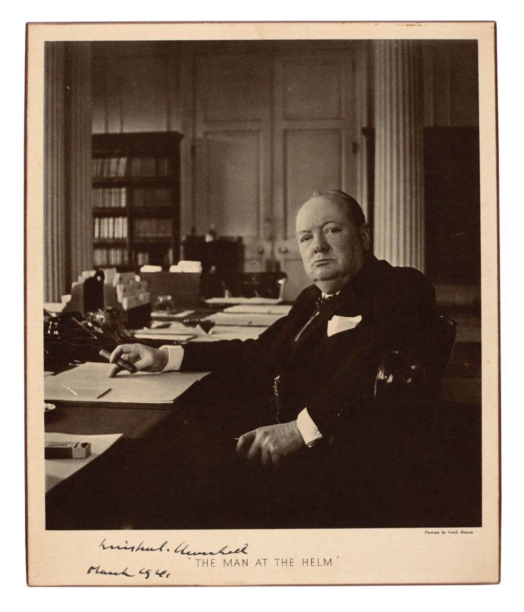 View full screen - View 1 of Lot 29. CHURCHILL | photographic portrait signed, 1941.