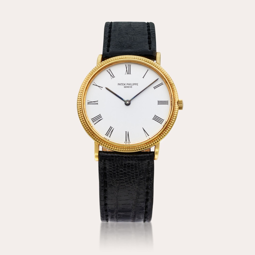 View full screen - View 1 of Lot 319. Reference 3954 Calatrava | A yellow gold wristwatch, Circa 1995 .
