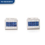 Pair of Sapphire and Diamond Cufflinks | 格拉夫| 藍寶石 配 鑽石 袖扣一對 (藍寶石及鑽石共重約2.00及1.20克拉)
