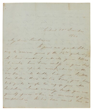 View full screen - View 1 of Lot 47. First Anglo-Afghan War--Alexander Burnes and Arthur Conolly | Letters about the "Great Game", 1840s.