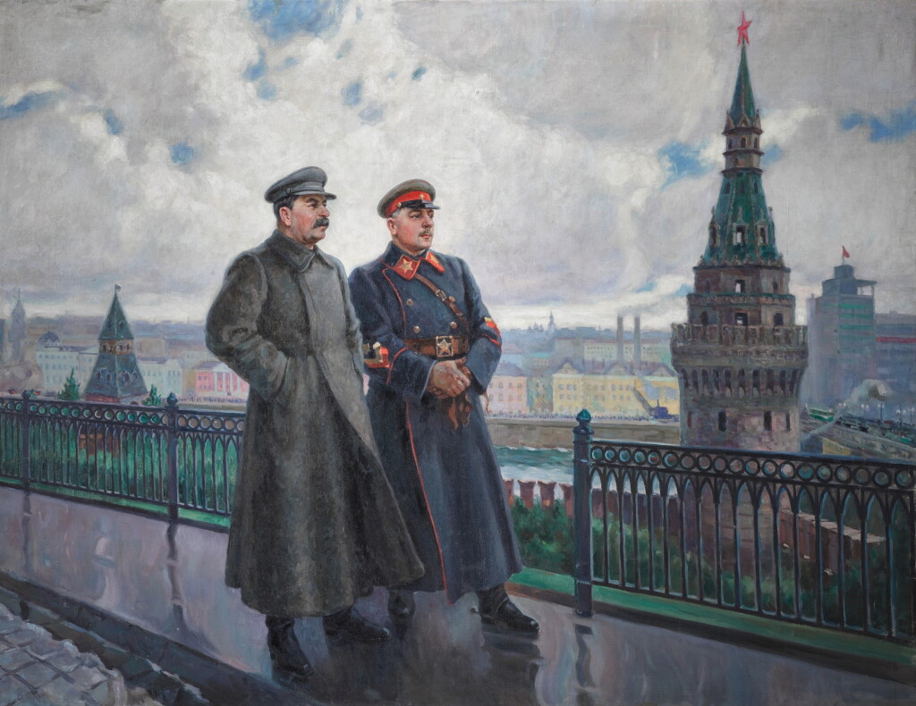 View full screen - View 1 of Lot 148. Stalin and Voroshilov in the Kremlin.