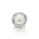 Cultured Pearl and Diamond Ring