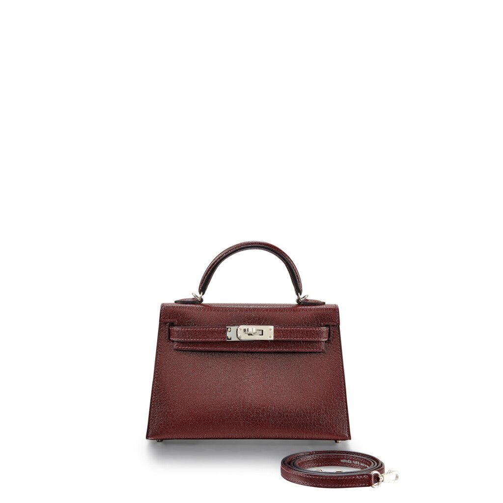 View full screen - View 1 of Lot 7794. Rouge Sellier Chèvre Mini Kelly II 20 Palladium Hardware, 2022.