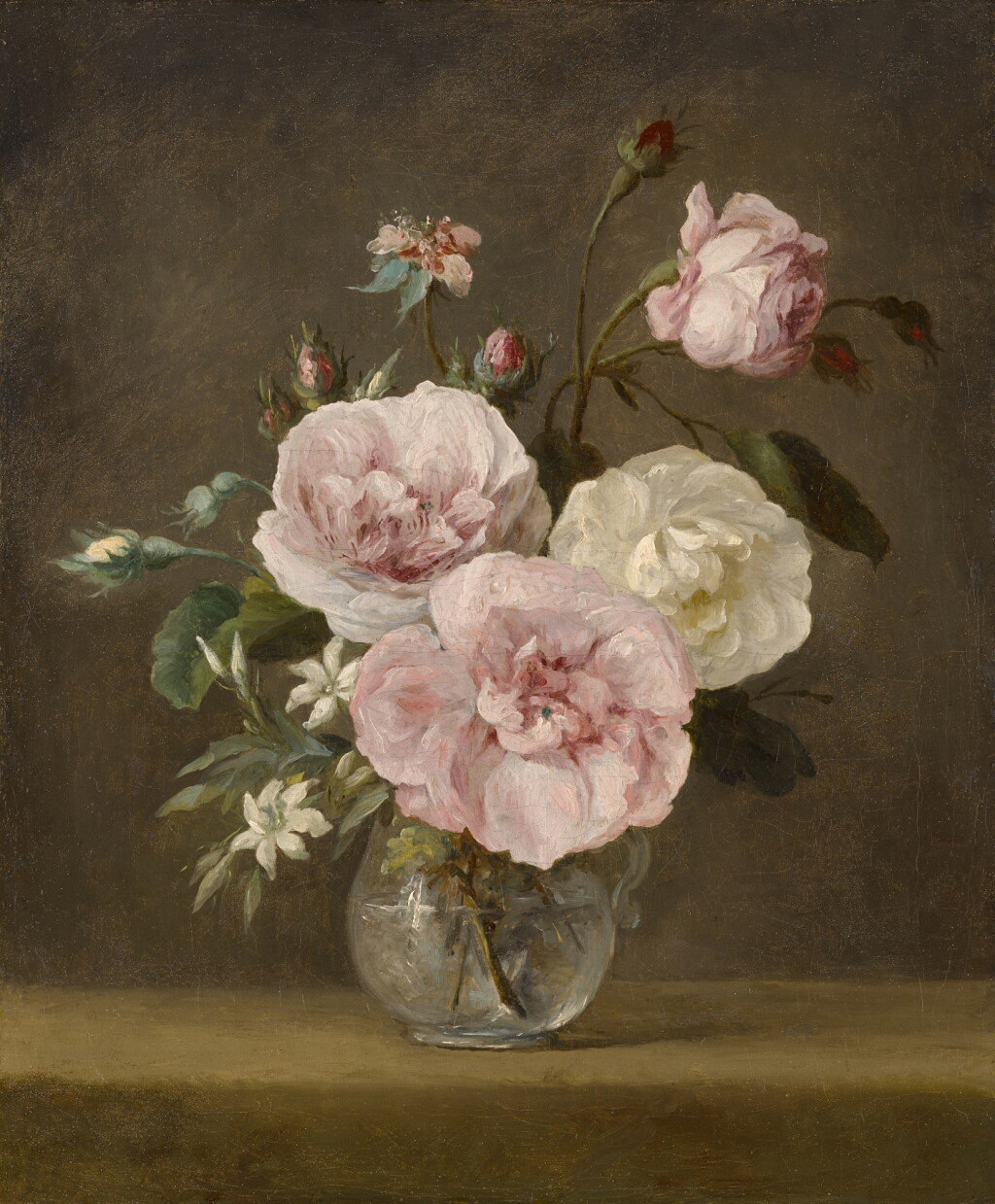 View full screen - View 1 of Lot 21. Still life of roses in a crystal vase.