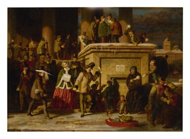 View full screen - View 1 of Lot 109. THOMAS PRICHARD ROSSITER | CITY SCENE AT POST OFFICE.