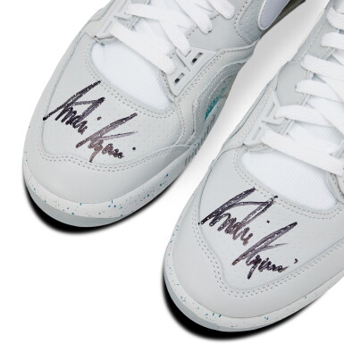 View full screen - View 1 of Lot 15. Andre Agassi Nike Air Tech Challenge 2 'Back to the US Open' Signed Sneakers.