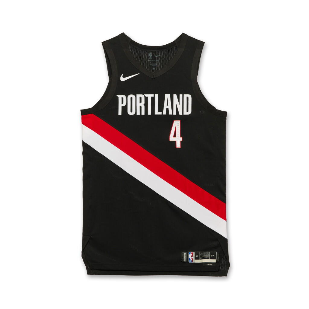 View full screen - View 1 of Lot 40. Matisse Thybulle Portland Trail Blazers 2025-2026 NBA Tip-Off Game Worn Icon Edition Jersey .