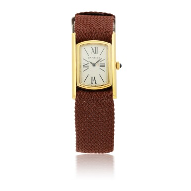 View full screen - View 1 of Lot 659. CARTIER | 'CABRIOLET' YELLOW GOLD REVERSIBLE WRISTWATCH CIRCA 1970.
