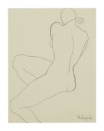 TAMARA DE LEMPICKA | FEMME ASSISE AU COL ROULÉ (I) & CROQUIS, NU ASSIS (II): A PAIR