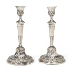 A PAIR OF ITALIAN SILVER CANDLESTICKS, GENOA, CIRCA 1830