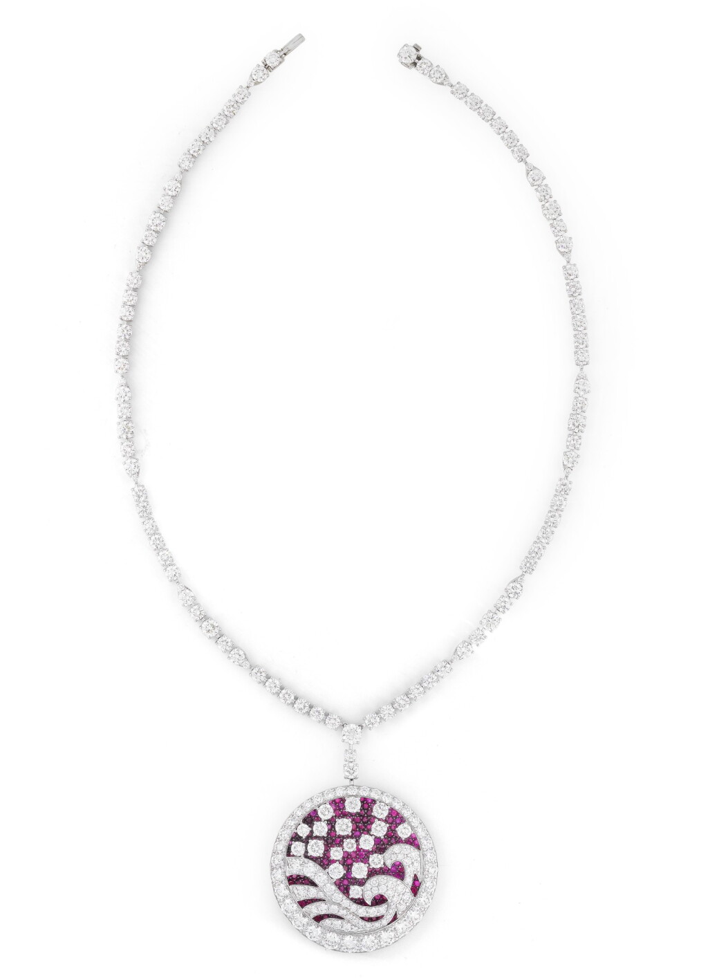 View full screen - View 1 of Lot 49. GRAFF | COLLIER-PENDENTIF RUBIS ET DIAMANTS | RUBY AND DIAMOND PENDANT-NECKLACE.