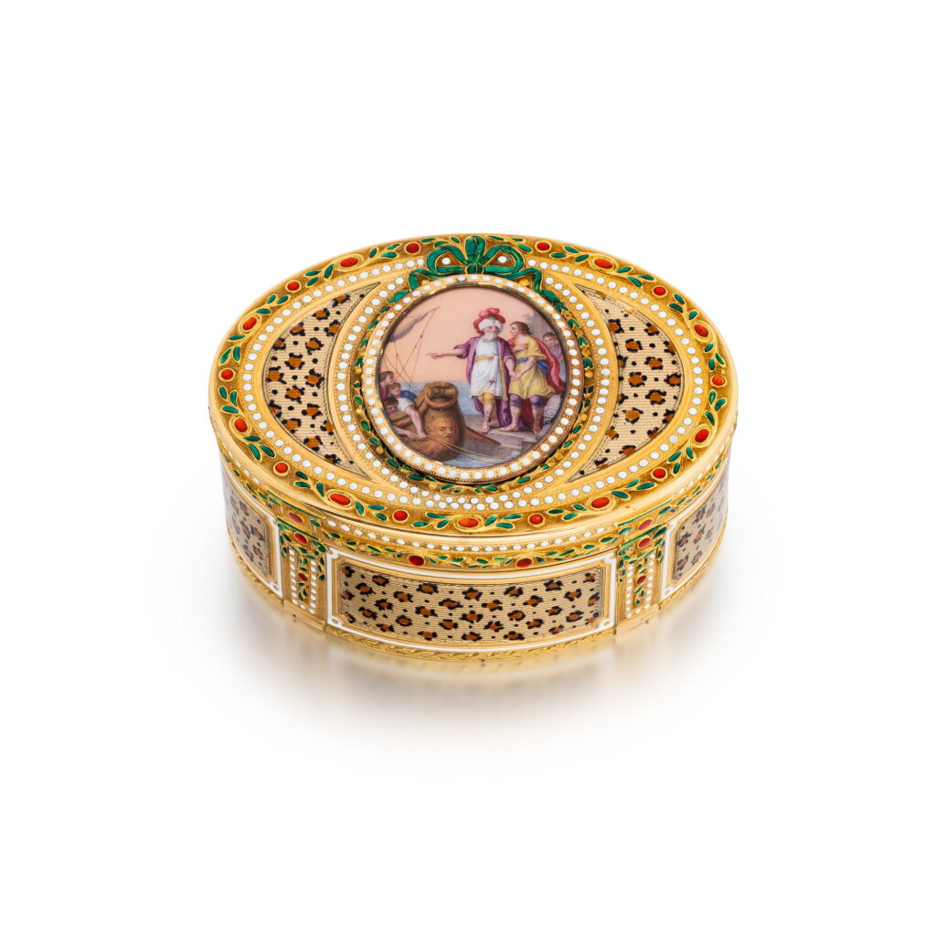 View full screen - View 1 of Lot 60. A gold and enamel snuff box, Joseph-Etienne Blerzy, Paris, 1776.