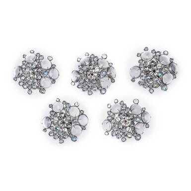 View full screen - View 1 of Lot 92. Five Floret wall lights.