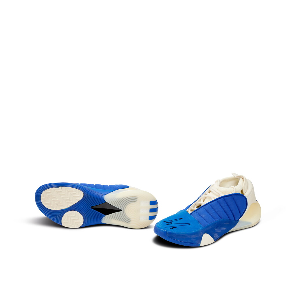 View full screen - View 1 of Lot 15. Luguentz Dort Oklahoma City Thunder 2023-2024 Game Worn and Signed adidas Harden Vol. 7 'Royal Blue' | To The Max Foundation | Matched to 3 Games.