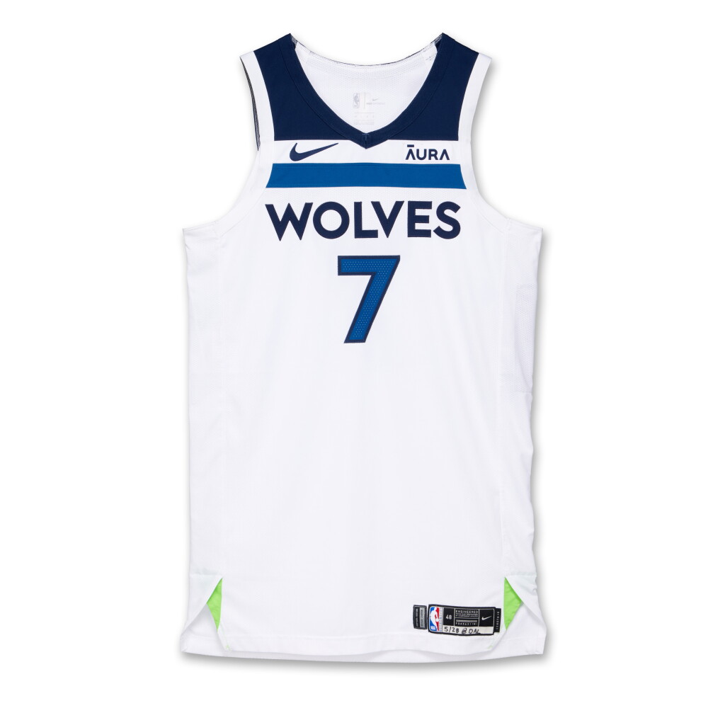 View full screen - View 1 of Lot 161. Wendell Moore Jr. Minnesota Timberwolves 2024 NBA Playoffs Western Conference Semifinals Game Issued Association Edition Jersey | Game 3.