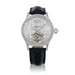 L.U.C. Tourbillon, Ref. 171908-1001 Limited edition white gold and diamond-set tourbillon wristwatch with power reserve indication and total diamond weight of 22.95 carats Made in 2005 | 蕭邦171908-1001型號「L.U.C. Tourbillon」限量版白金鑲鑽石陀飛輪腕錶備動力儲存顯示,鑽石總重22.95克拉,2005年製