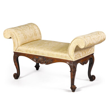 View full screen - View 1 of Lot 36. A George II carved mahogany window seat, circa 1755.
