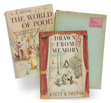 View full screen - View 1 of Lot 1099. Milne, A. A. and Ernest H. Shepard | Signed by Milne, Shepard, and Christopher Robin.