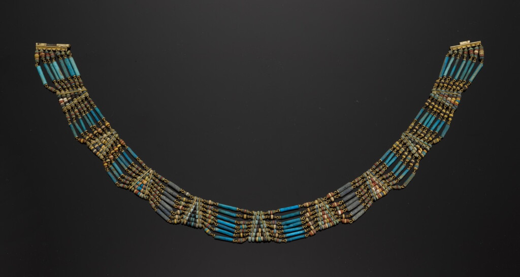 View full screen - View 1 of Lot 12. AN EGYPTIAN FAIENCE BEAD NECKLACE, CIRCA 1ST MILLENNIUM B.C..