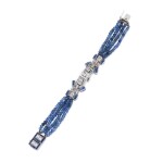 Montre bracelet de dame saphirs et diamants | Lady's sapphire and diamond bracelet watch