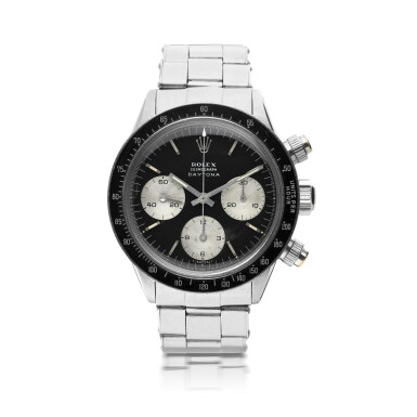 View full screen - View 1 of Lot 38. ROLEX | REFERENCE 6240/6239 DAYTONA A STAINLESS STEEL CHRONOGRAPH WRISTWATCH WITH REGISTERS AND BRACELET, CIRCA 1966.