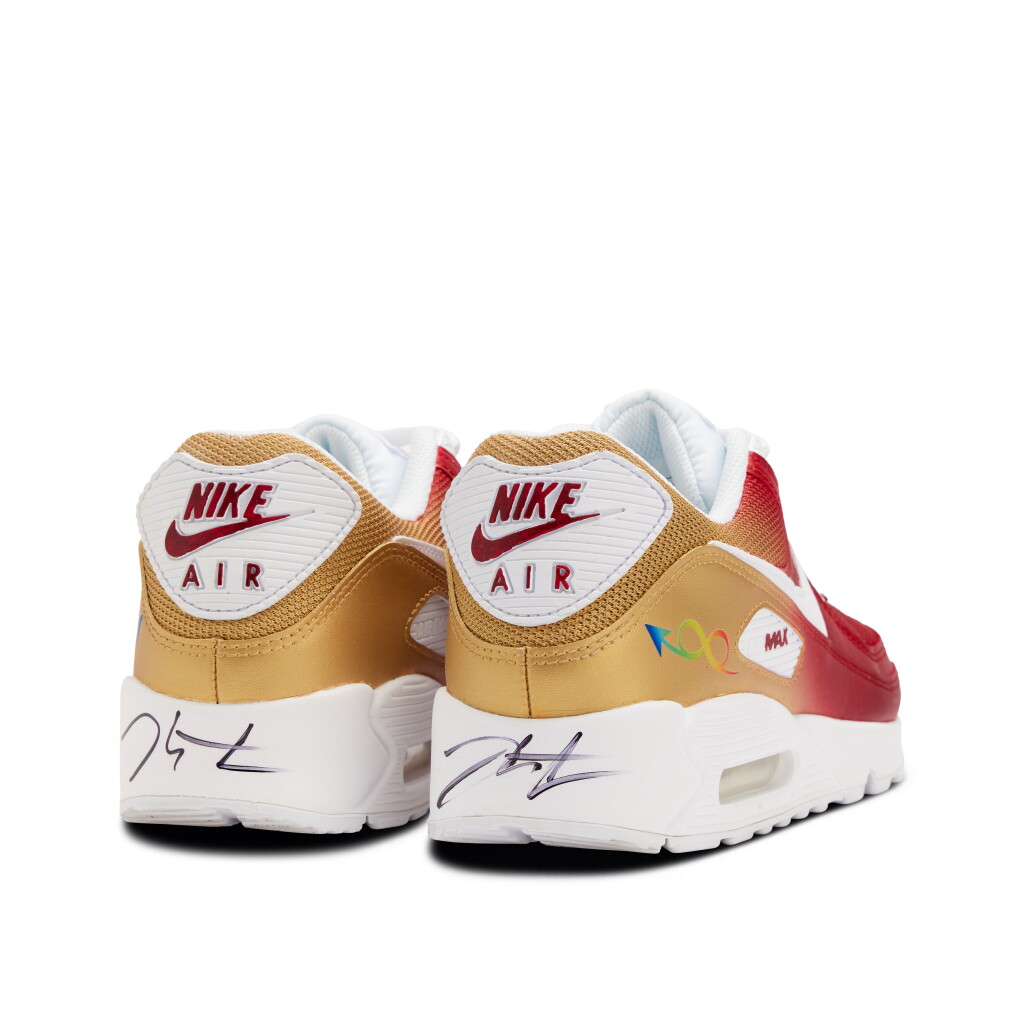 View full screen - View 1 of Lot 34. Kenny Atkinson Cleveland Cavaliers 2025-2026 Game Issued and Signed Custom Air Max 90s | To The Max Foundation | Probable Wear.
