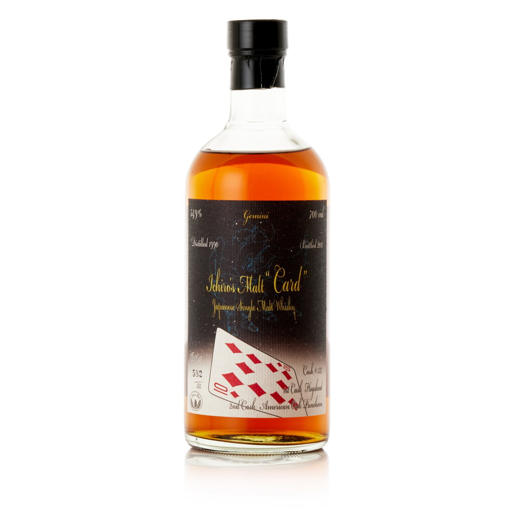 View full screen - View 1 of Lot 527. 羽生 Hanyu Ichiro's Malt Card Series 10 of Diamonds Cask #527 54.9 abv 1990 (1 BT70).
