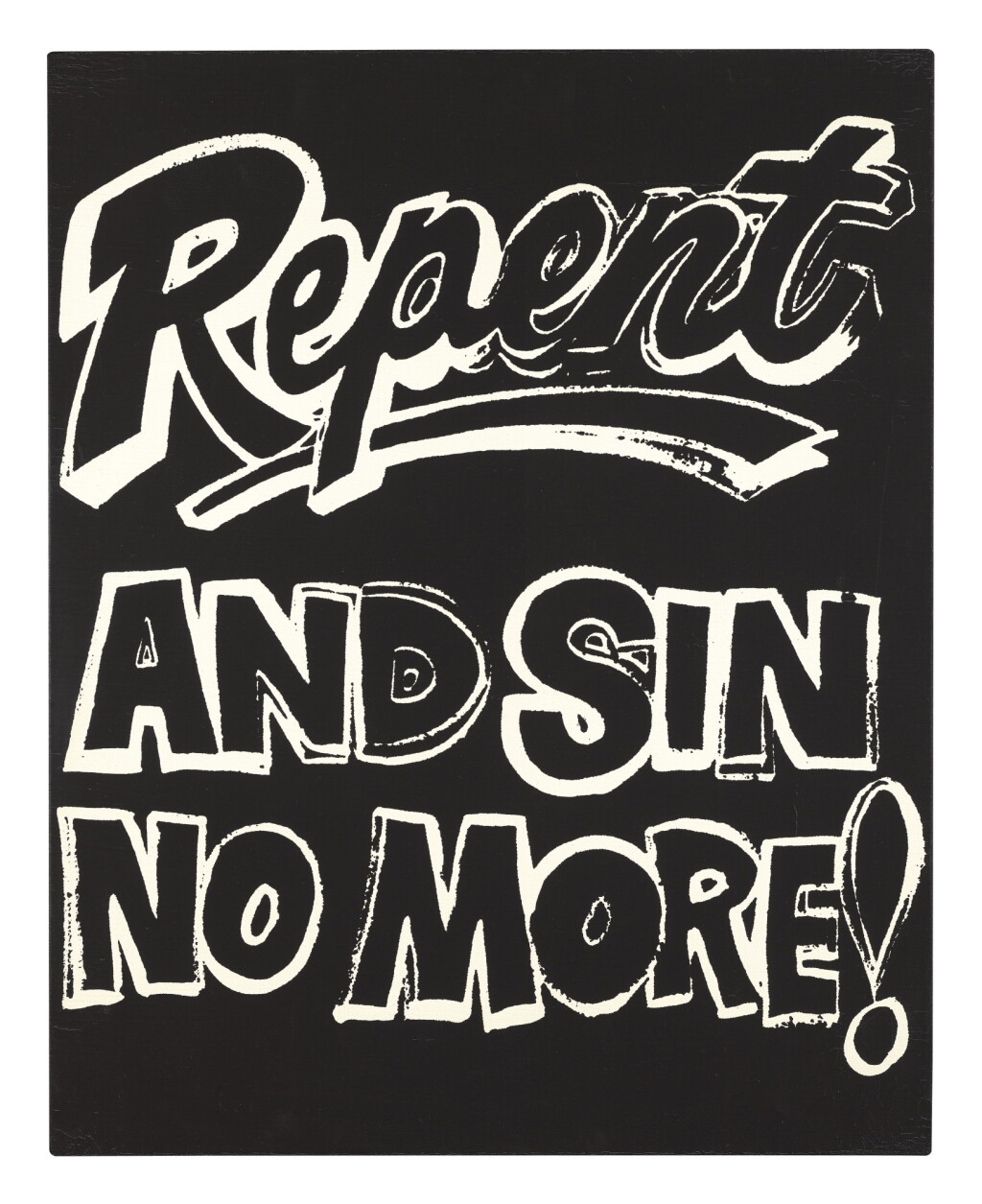 View full screen - View 1 of Lot 54. Repent and Sin No More! (Negative).