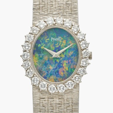 View full screen - View 1 of Lot 580. Reference 9338 A 6 | A white gold and diamond set mechanical wristwatch, Circa 1985.