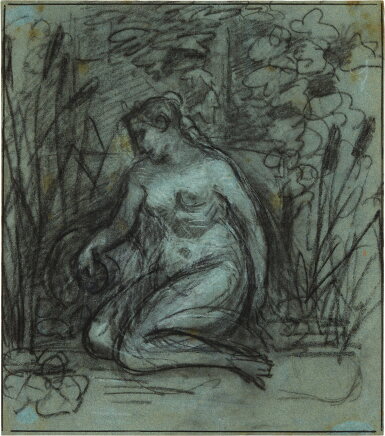 View full screen - View 1 of Lot 768. A River Nymph kneeling among bullrushes.