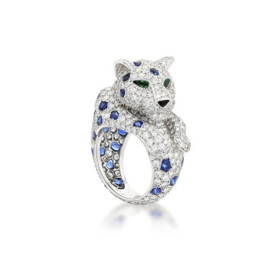 View full screen - View 1 of Lot 531. Gem set and diamond ring, 'Panthère' | 卡地亞 'Panthère' 寶石及鑽石戒指.