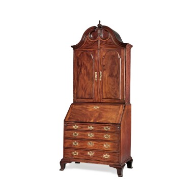 View full screen - View 1 of Lot 880. A Chippendale Mahogany Desk-and-Bookcase, Newport, Rhode Island, circa 1770.