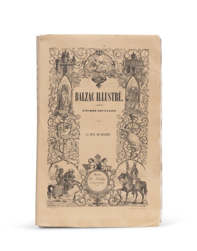 View full screen - View 1 of Lot 98. La Peau de chagrin, 1838. 1ère édition illustrée. Grand in-8 broché.