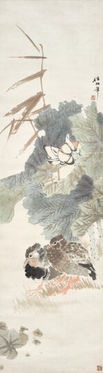 任頤 荷花鴛鴦 | Ren Yi, Mandarin Ducks by White Lotus