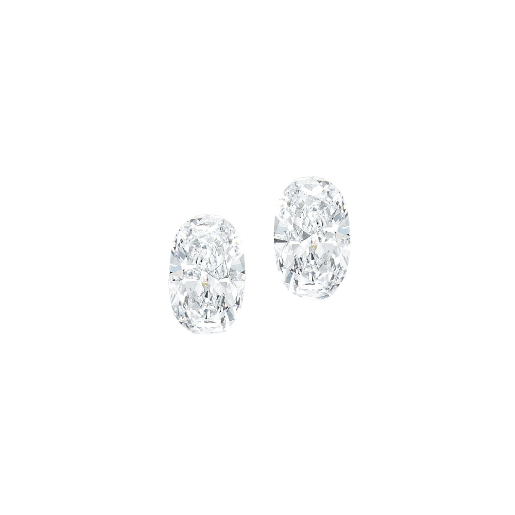View full screen - View 1 of Lot 61. A Fine Pair of Diamond Studs.